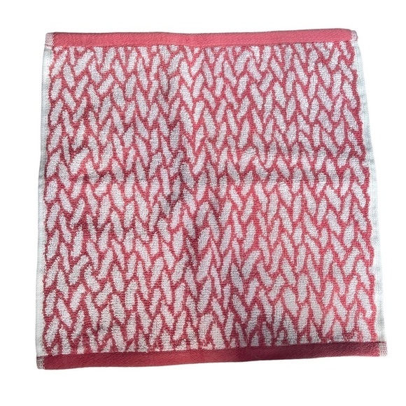 Ralph Lauren Sanders set of 4 Washcloths Basket Weave Rose Red NWT - Picture 7 of 8